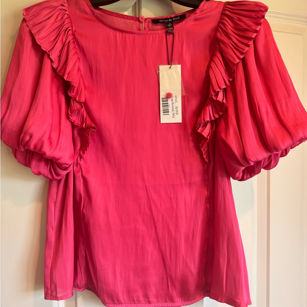 Pink Ruffled Women's Top